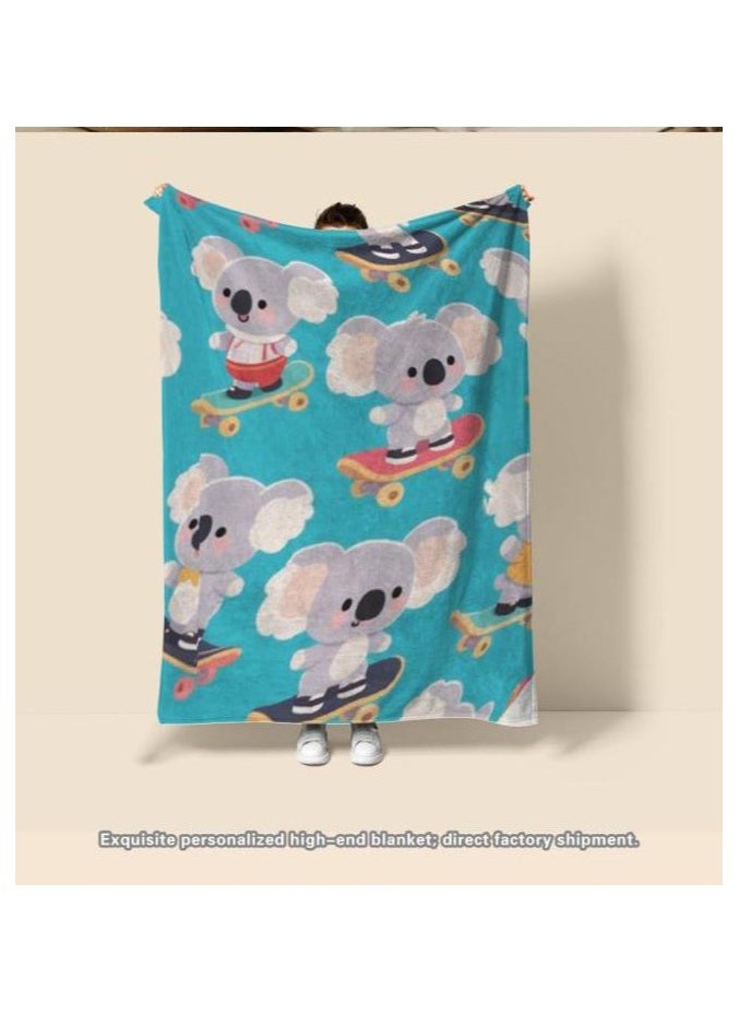 Children's or student cartoon flannel thin blanket (warm and comfortable, suitable for sleep, games) 100cm*150cm