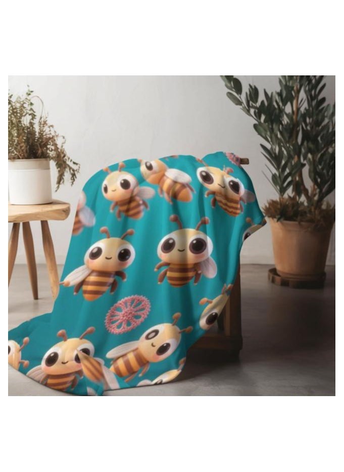 Children's or student cartoon flannel thin blanket (warm and comfortable, suitable for sleep, games) 100cm*150cm