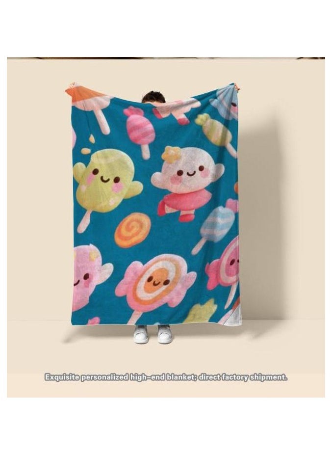 Children's or student cartoon flannel thin blanket (warm and comfortable, suitable for sleep, games) 100cm*150cm - 44
