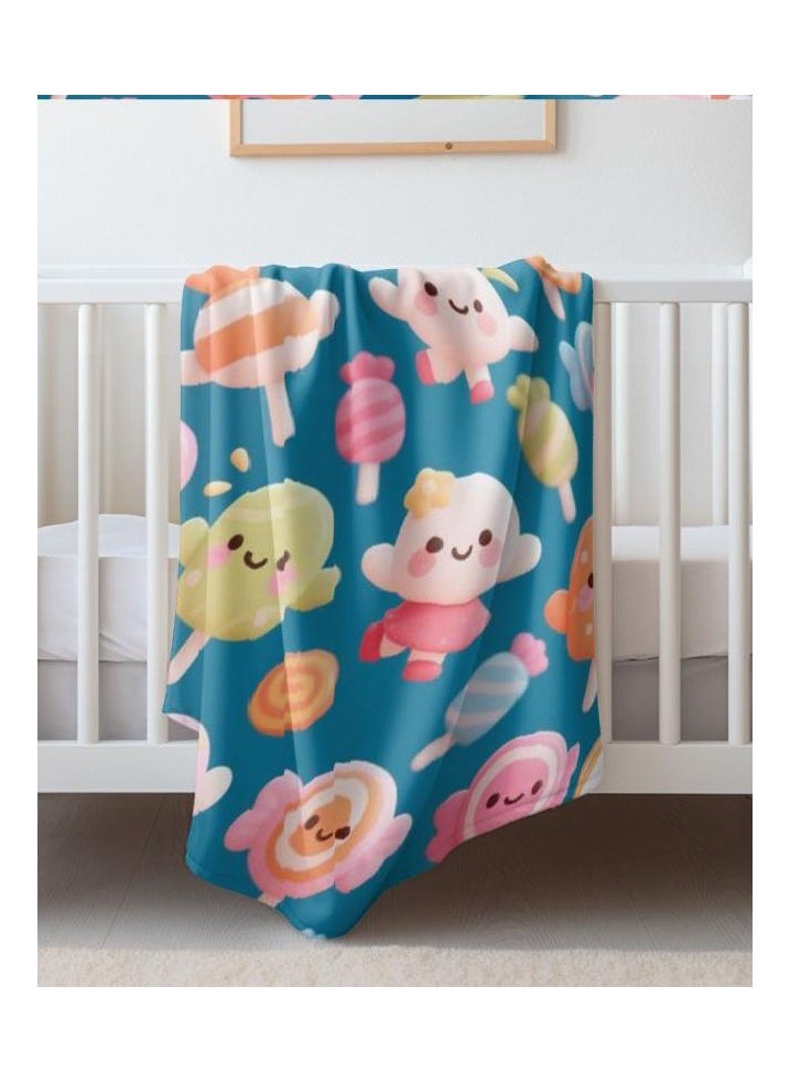 Children's or student cartoon flannel thin blanket (warm and comfortable, suitable for sleep, games) 100cm*150cm - 44