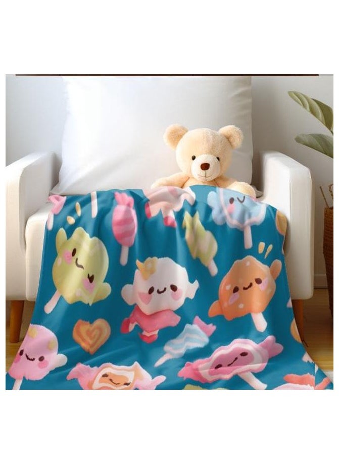 Children's or student cartoon flannel thin blanket (warm and comfortable, suitable for sleep, games) 100cm*150cm - 44