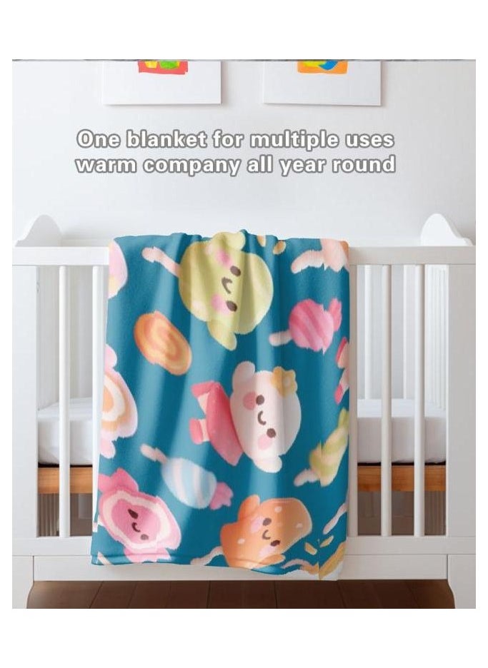 Children's or student cartoon flannel thin blanket (warm and comfortable, suitable for sleep, games) 100cm*150cm - 44