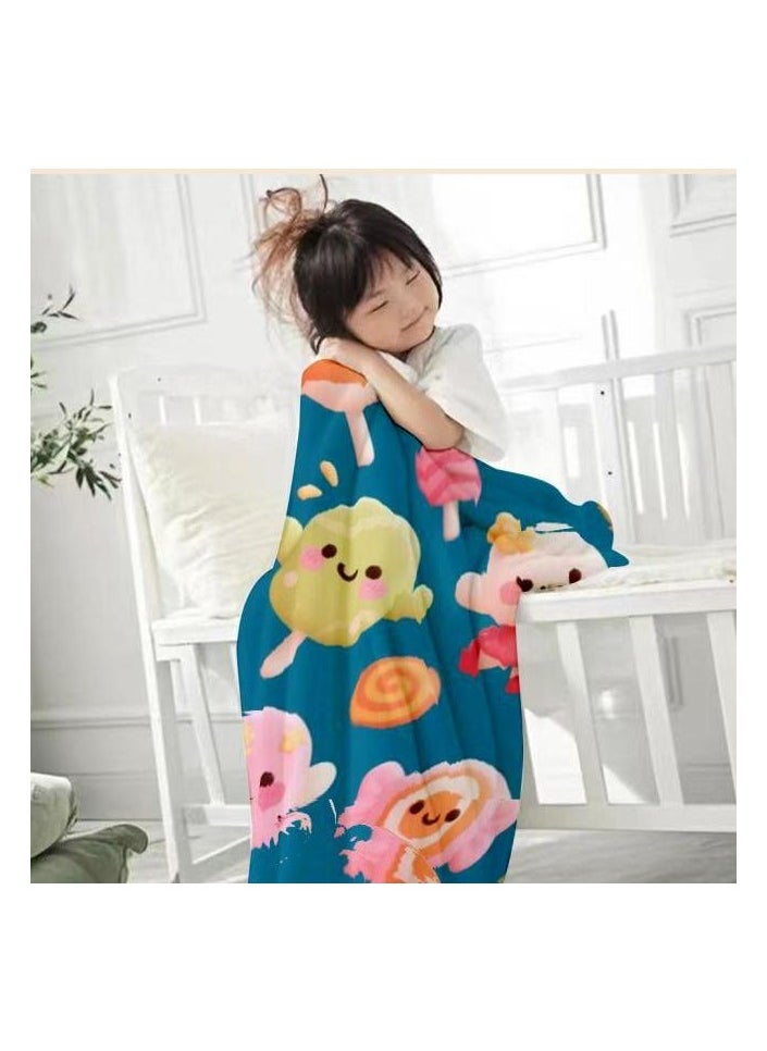 Children's or student cartoon flannel thin blanket (warm and comfortable, suitable for sleep, games) 100cm*150cm - 44