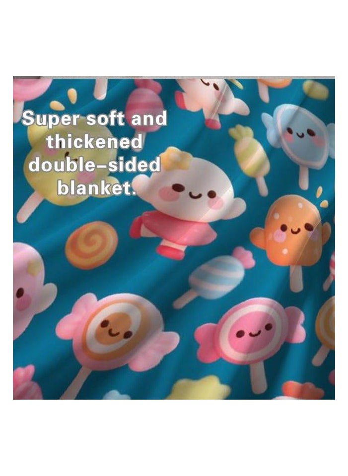 Children's or student cartoon flannel thin blanket (warm and comfortable, suitable for sleep, games) 100cm*150cm - 44