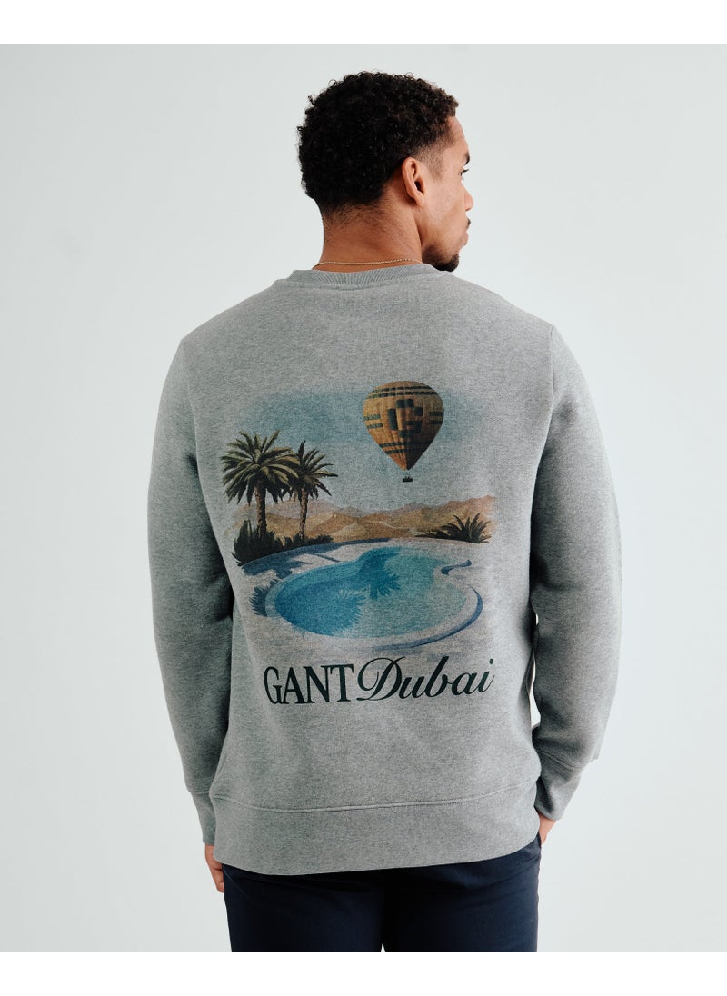 Dubai Capsule Graphic Crew Neck Sweatshirt – Grey Melange
