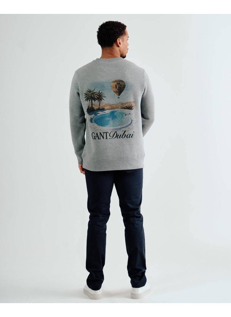 Dubai Capsule Graphic Crew Neck Sweatshirt – Grey Melange