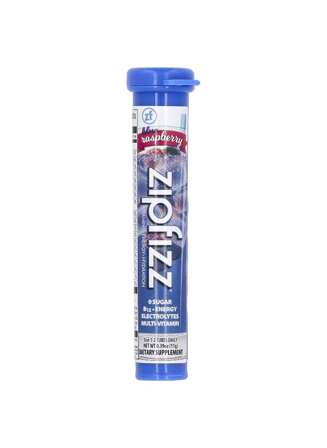 Zipfizz, Energy Drink Mix, Blueberry Raspberry, 20 Tubes, 0.39 oz (11 g) Each
