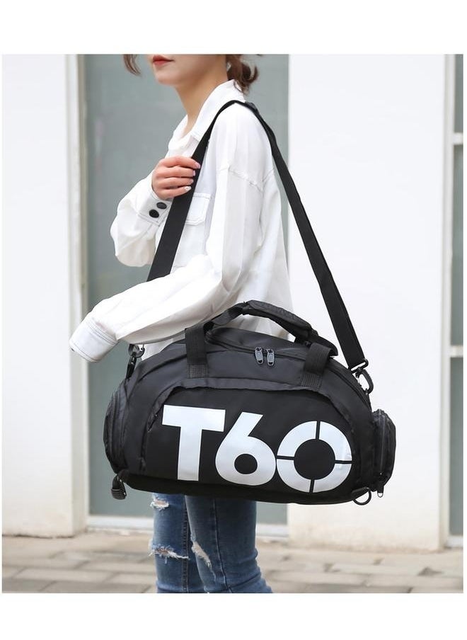Waterproof Sport Gym Bag White-black-Sports Gym Duffle Bag with Shoe Compartment, Water Repellent