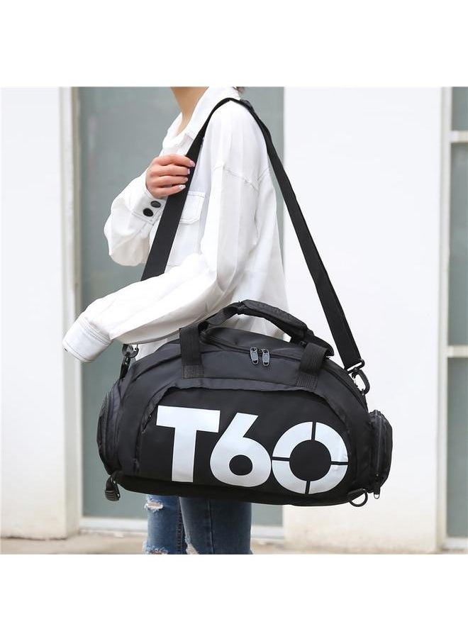Waterproof Sport Gym Bag White-black-Sports Gym Duffle Bag with Shoe Compartment, Water Repellent