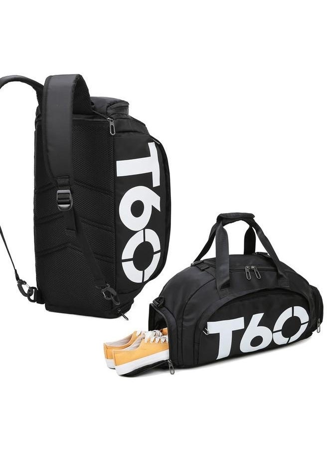 Waterproof Sport Gym Bag White-black-Sports Gym Duffle Bag with Shoe Compartment, Water Repellent