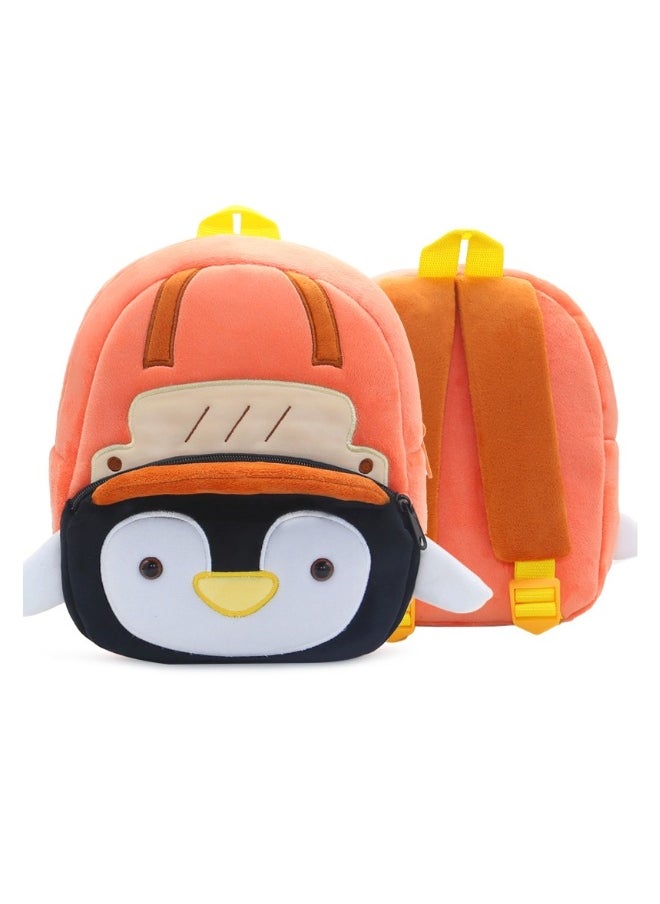 Cartoon plush backpack Animal Sports backpack for boys and girls Skating Penguin