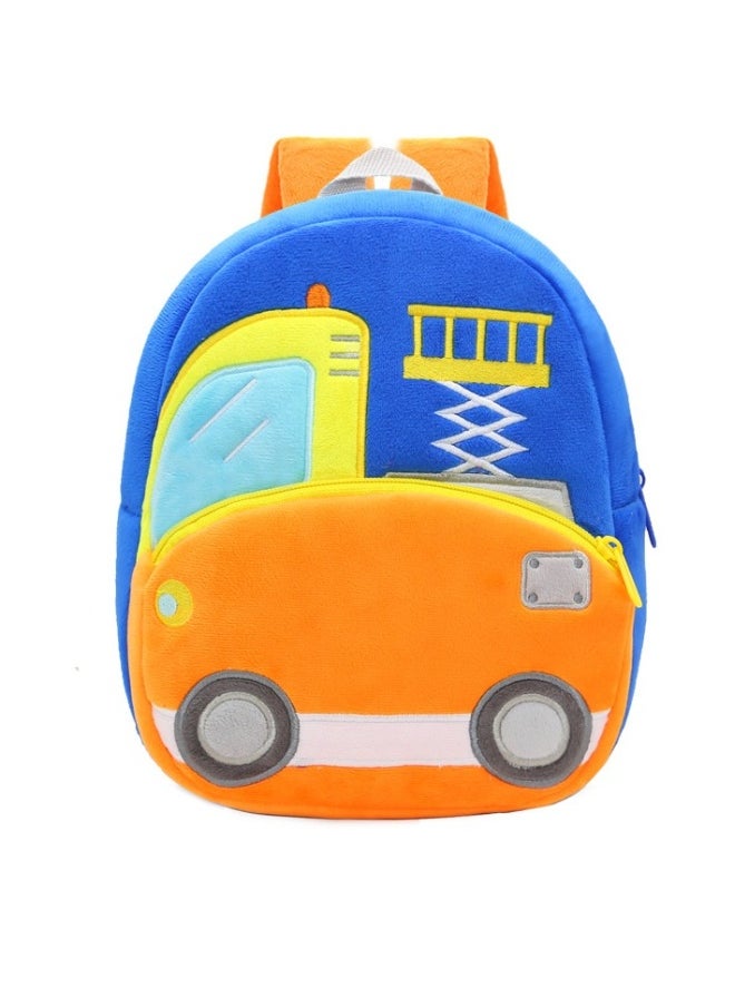 Engineering car excavator dump car cartoon plush backpack men's and women's children's bags backpack lift