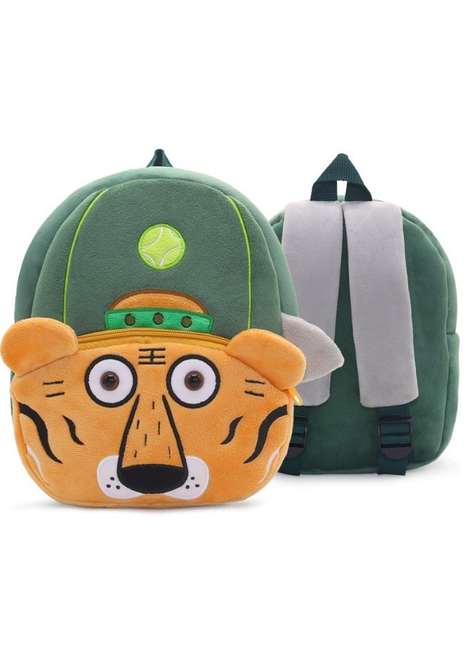 Cartoon plush backpack Animal Sports Backpack Boys and girls backpack Tennis Tiger