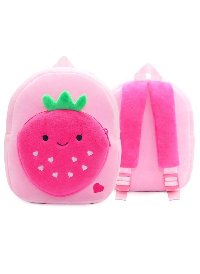 Through fruit backpack Children backpack 2-4 years old kindergarten backpack plush backpack strawberry