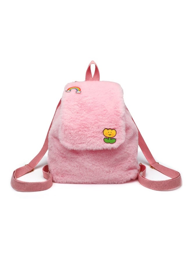 Plush shoulders girl cute backpack out to play casual cartoon plush fashion pink