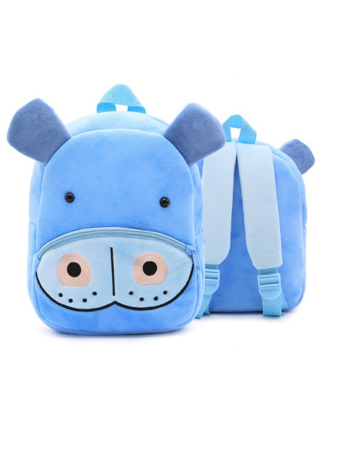 Cute cartoon children backpack backpack kindergarten plush backpack animal hippo