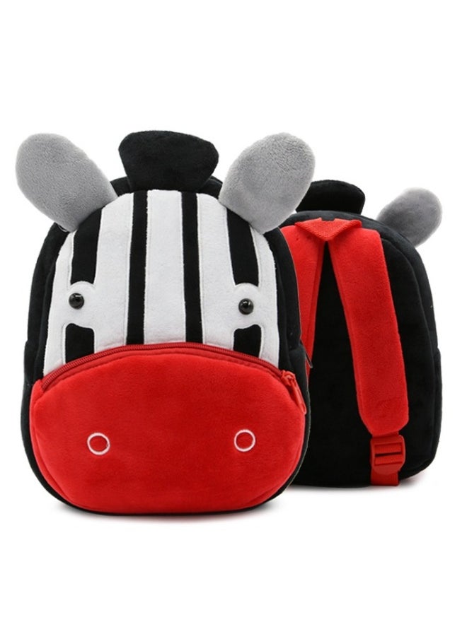 Cute cartoon kids backpack backpack kindergarten plush backpack animal zebra