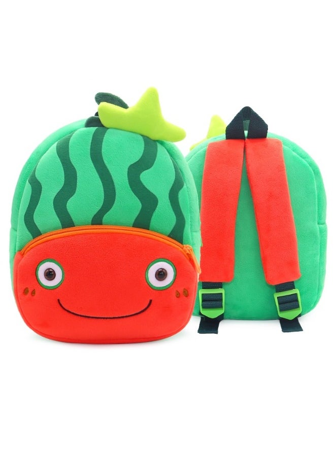 Through fruit backpack children backpack 2-4 years old kindergarten backpack plush backpack watermelon