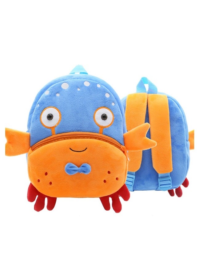 Cute cartoon kids backpack Backpack kindergarten plush backpack animal crab