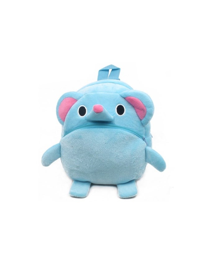 Fire truck 2-4 years old plush children's backpack toy bag Boys and girls kindergarten bag Blue elephant