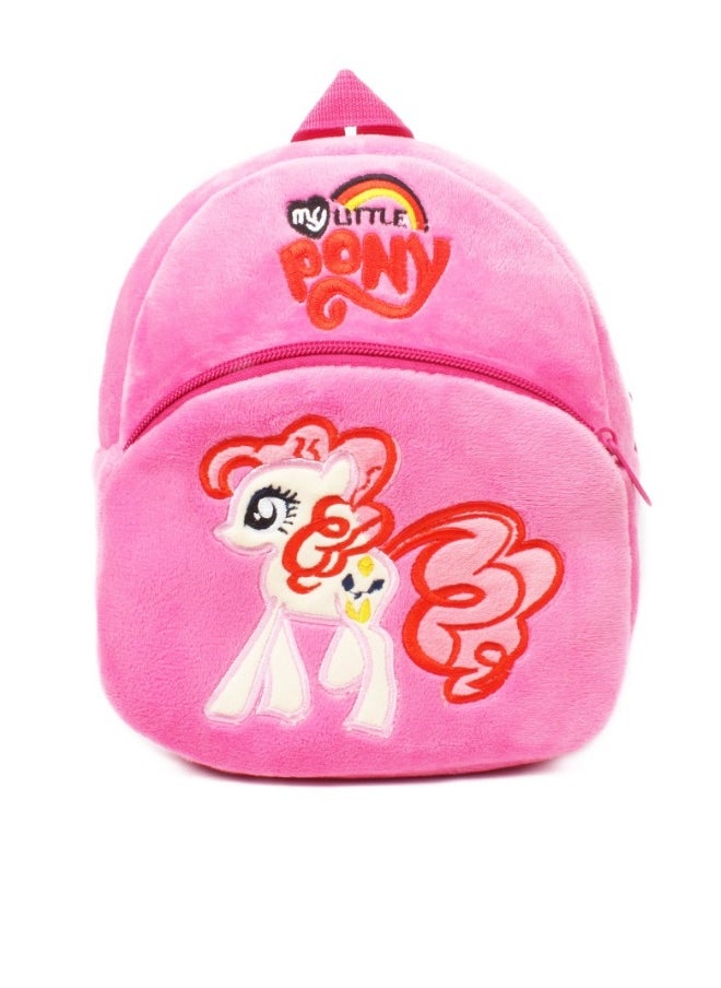 Fire truck 2-4 years old plush children's backpack toy bag boys and girls kindergarten bag Rose red pony