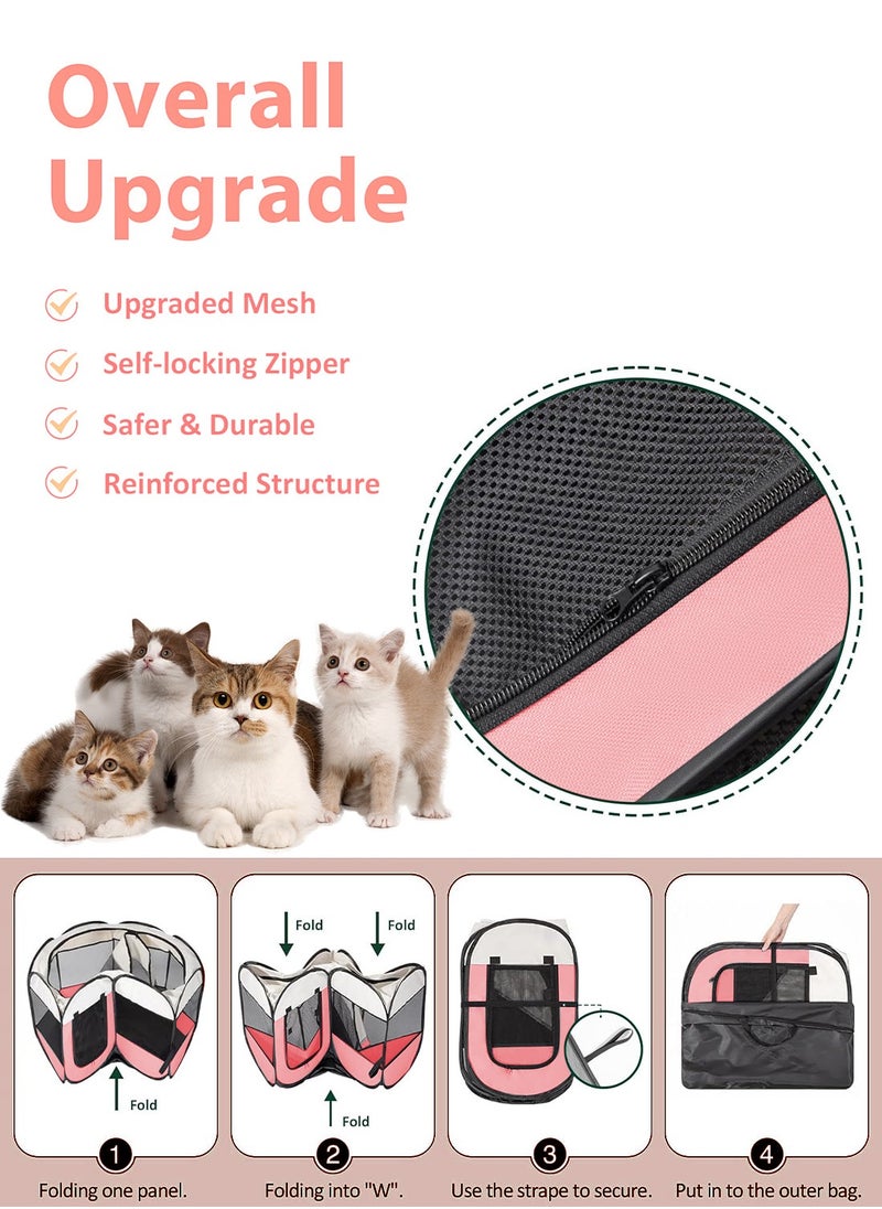 Foldable Dog Cage Pet Tent Cat Cage Dog Playpen Pet Playpen for Cat 91*91*58CM
