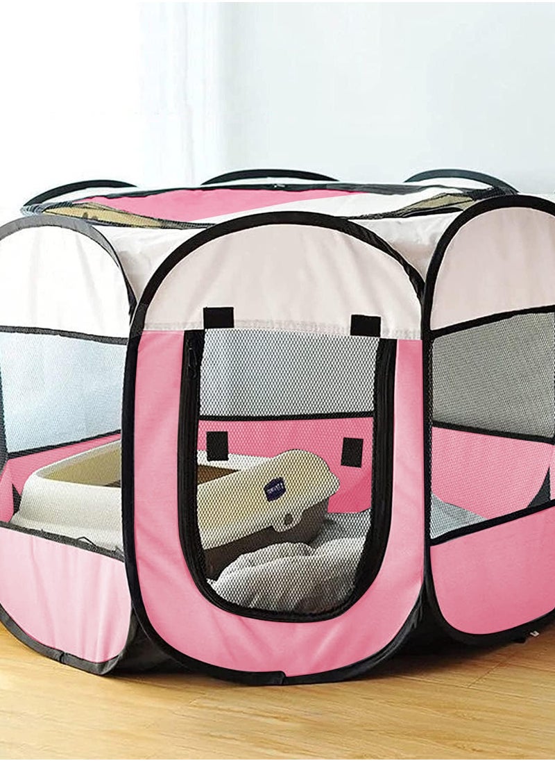 Foldable Dog Cage Pet Tent Cat Cage Dog Playpen Pet Playpen for Cat 91*91*58CM