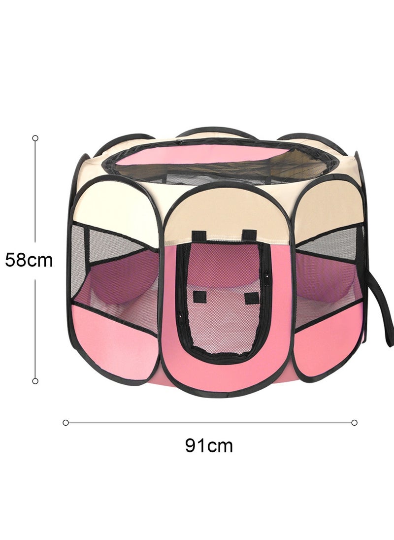 Foldable Dog Cage Pet Tent Cat Cage Dog Playpen Pet Playpen for Cat 91*91*58CM