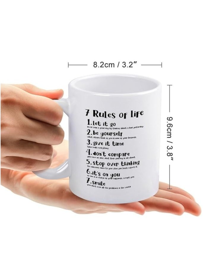 Coffee Mug -Tea cup- 7 Rules of Life - Creative mug- 11 Ounces-Great Gift For Your Friends And Colleagues!