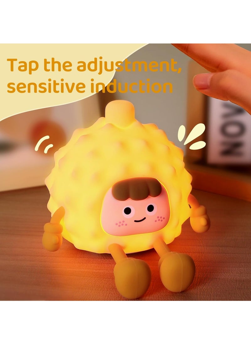 Durian kids night light, cute night light, dimmable touch silicone light, parenting night light, rechargeable baby night light kids room