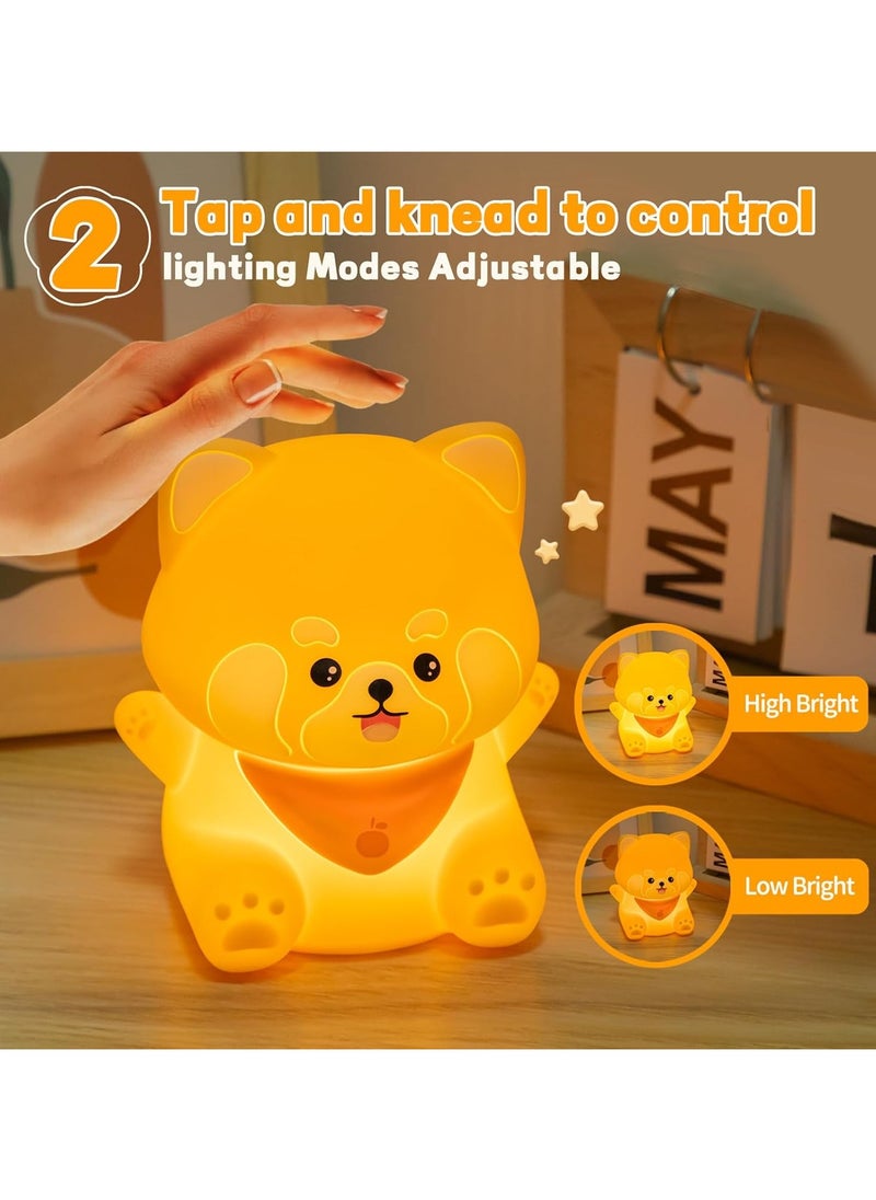 Little panda cute light night light, LED soft novelty light, rechargeable baby night light for toddler bedroom, silicone dimmable breastfeeding baby night light