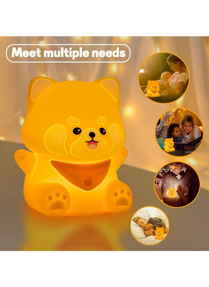 Little panda cute light night light, LED soft novelty light, rechargeable baby night light for toddler bedroom, silicone dimmable breastfeeding baby night light