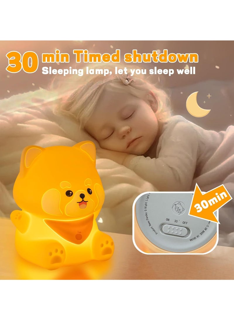 Little panda cute light night light, LED soft novelty light, rechargeable baby night light for toddler bedroom, silicone dimmable breastfeeding baby night light
