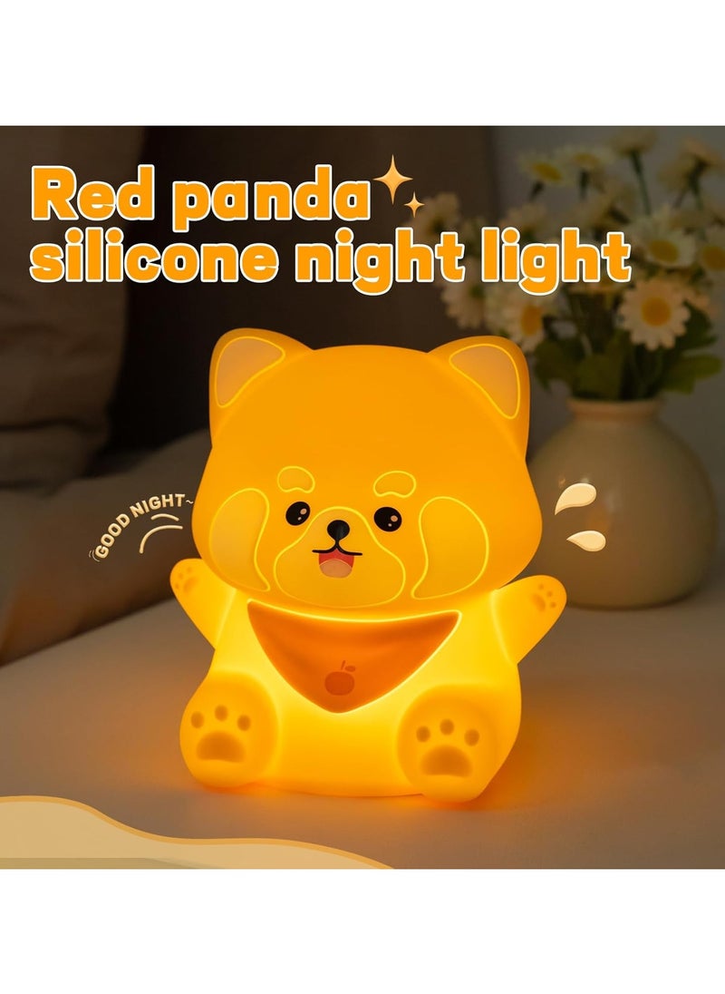 Little panda cute light night light, LED soft novelty light, rechargeable baby night light for toddler bedroom, silicone dimmable breastfeeding baby night light