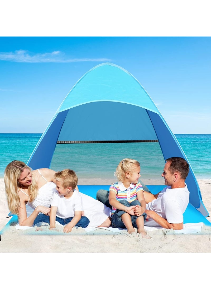 Pop-Up Beach Tent, Instant Outdoor Beach Tent, Portable Automatic Waterproof Shade Tent, Easy to Install, Suitable for Family Picnic Camping