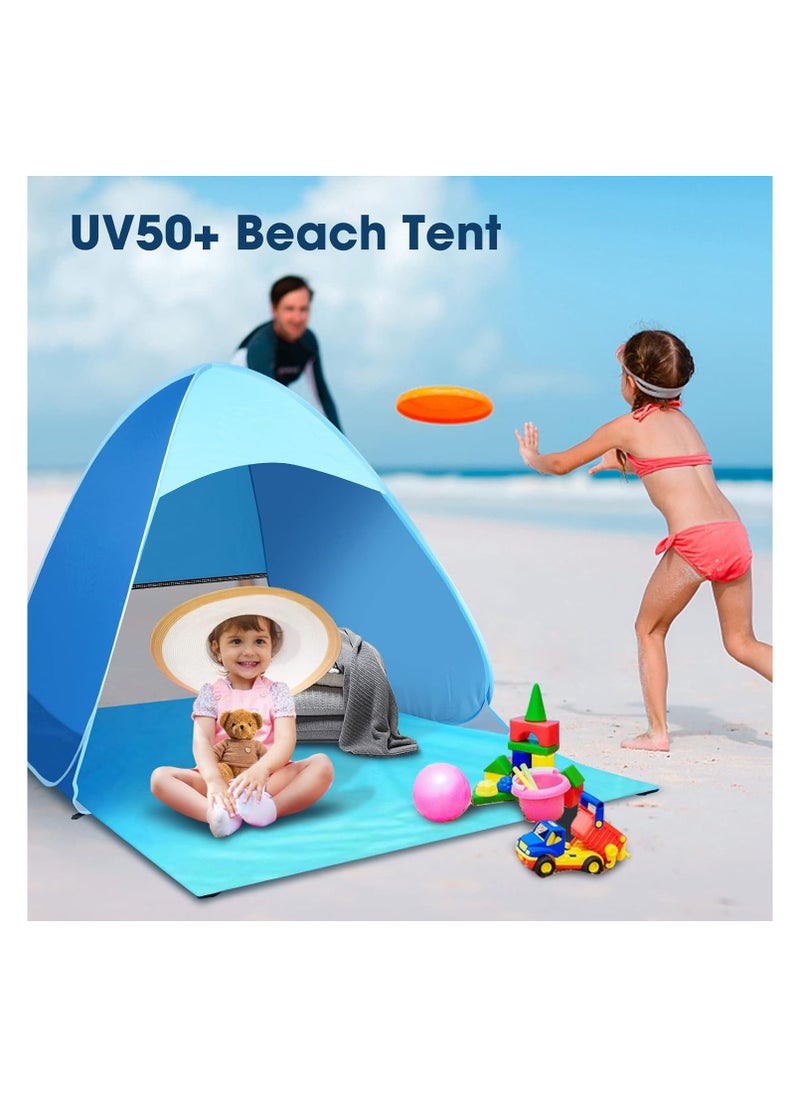 Pop-Up Beach Tent, Instant Outdoor Beach Tent, Portable Automatic Waterproof Shade Tent, Easy to Install, Suitable for Family Picnic Camping
