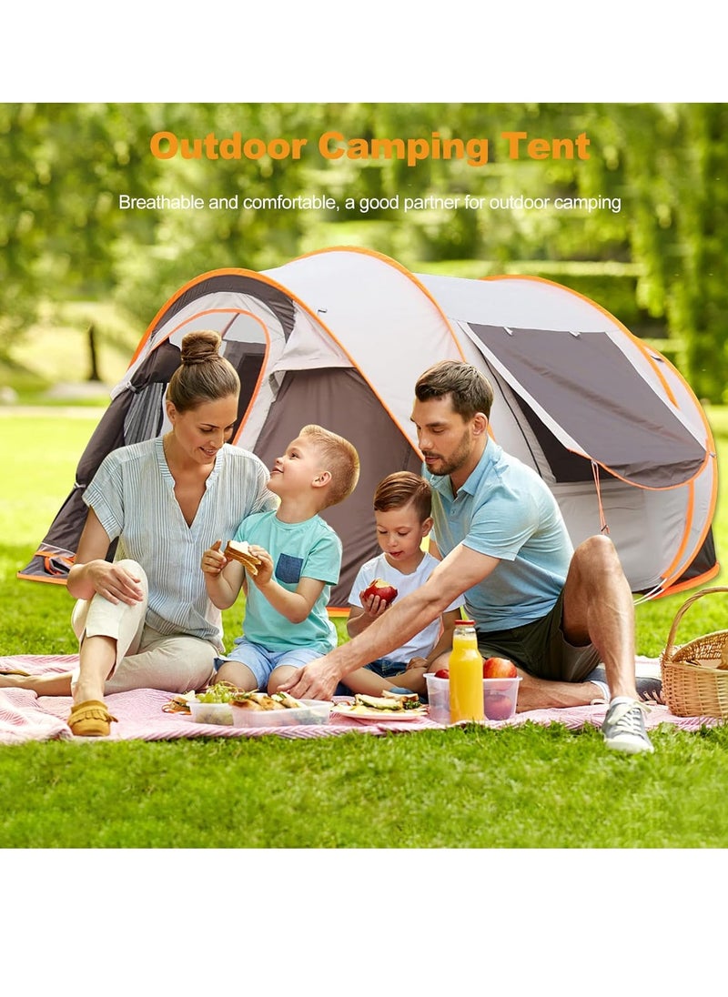 Camping tent, automatic instant tent, 3-4 seat camping tent, quick and easy installation, waterproof and windproof tent, suitable for picnic hiking camping