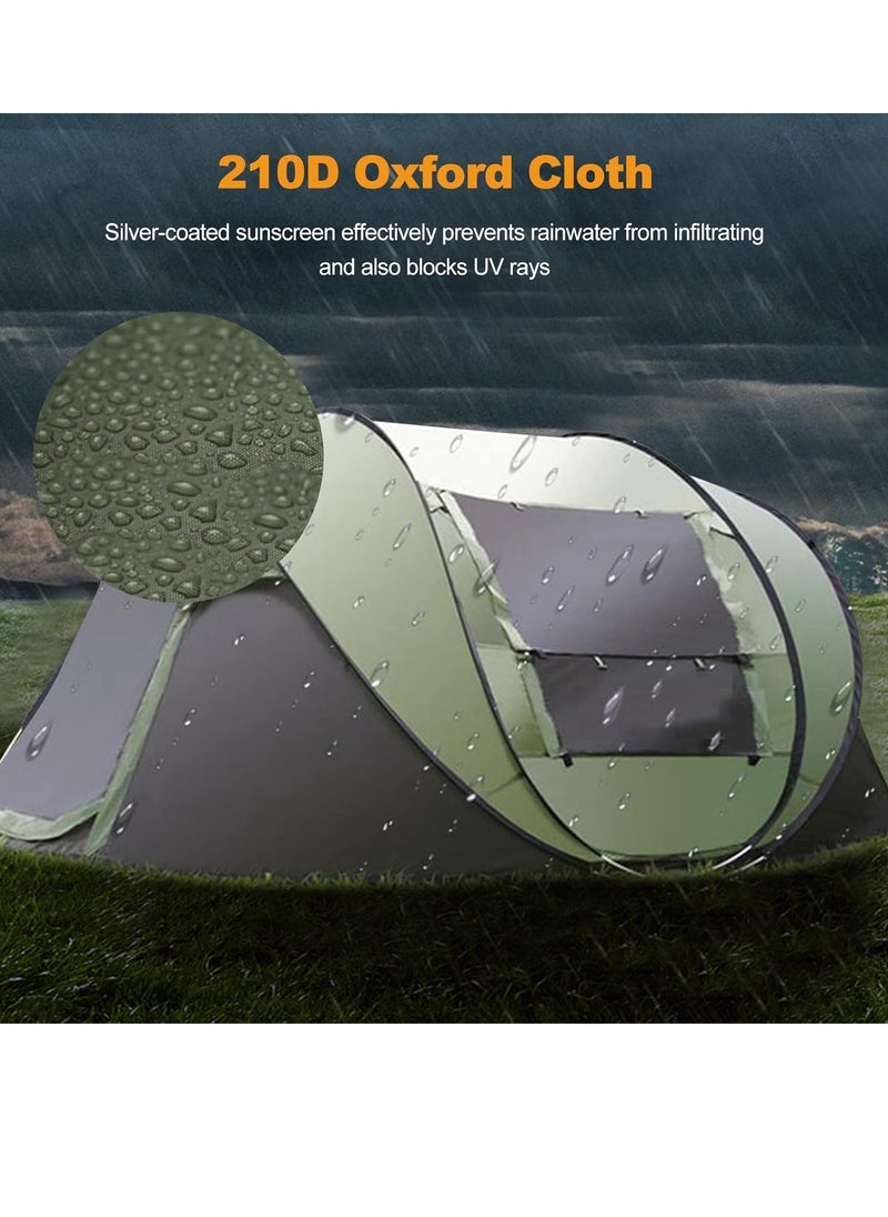 Camping tent, automatic instant tent, 3-4 seat camping tent, quick and easy installation, waterproof and windproof tent, suitable for picnic hiking camping