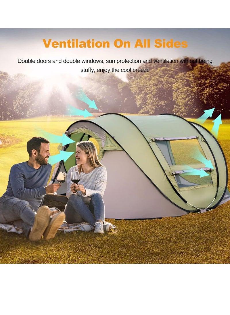 Camping tent, automatic instant tent, 3-4 seat camping tent, quick and easy installation, waterproof and windproof tent, suitable for picnic hiking camping