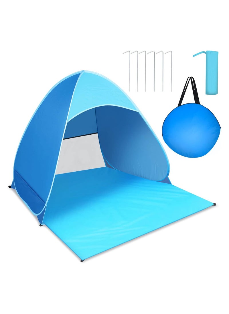 Backpacking Tent Automatic Instant Pop Up Beach Tent Camping Tent Lightweight Outdoor UV Protection Camping Fishing Tent - BLUE