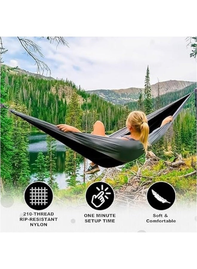 Camping Hammock Double u0026 Single Portable Hammocks Camping Accessories for Outdoor, Indoor, Backpacking, Travel, Beach, Backyard, Patio, Hiking