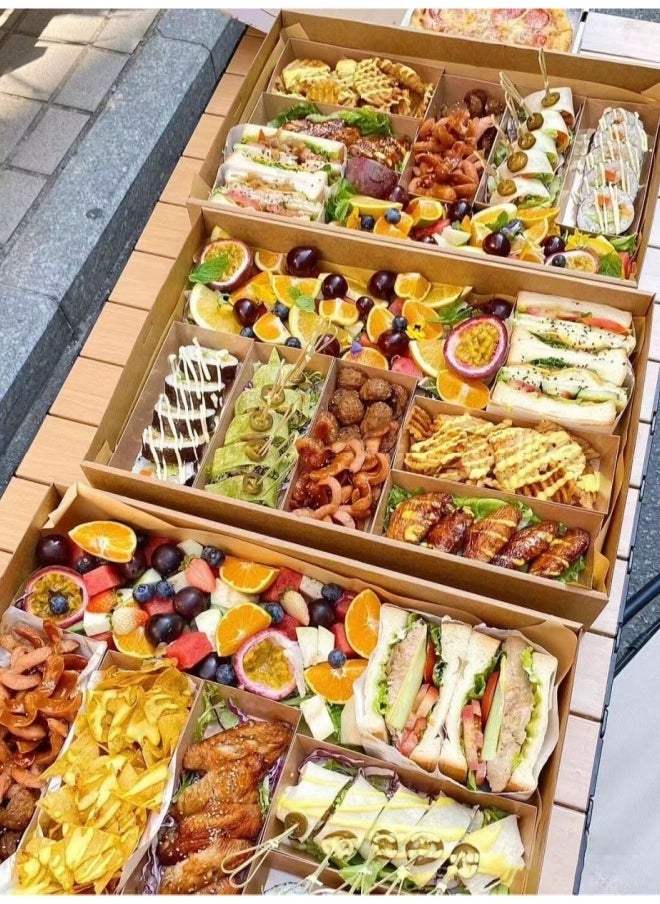 10-Pack Cookie Boxes or Picnic Box, 36 x 25 x 8cm Bakery Boxes with Window, Auto-Popup Treat Boxes, Donut Boxes for Cookies, Muffins and Pastries