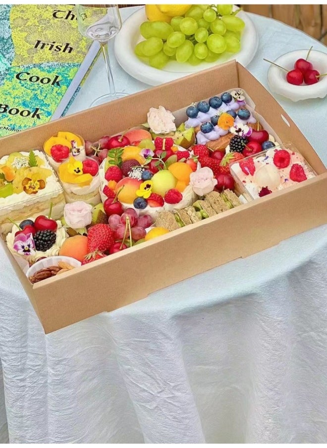 10-Pack Cookie Boxes or Picnic Box, 36 x 25 x 8cm Bakery Boxes with Window, Auto-Popup Treat Boxes, Donut Boxes for Cookies, Muffins and Pastries