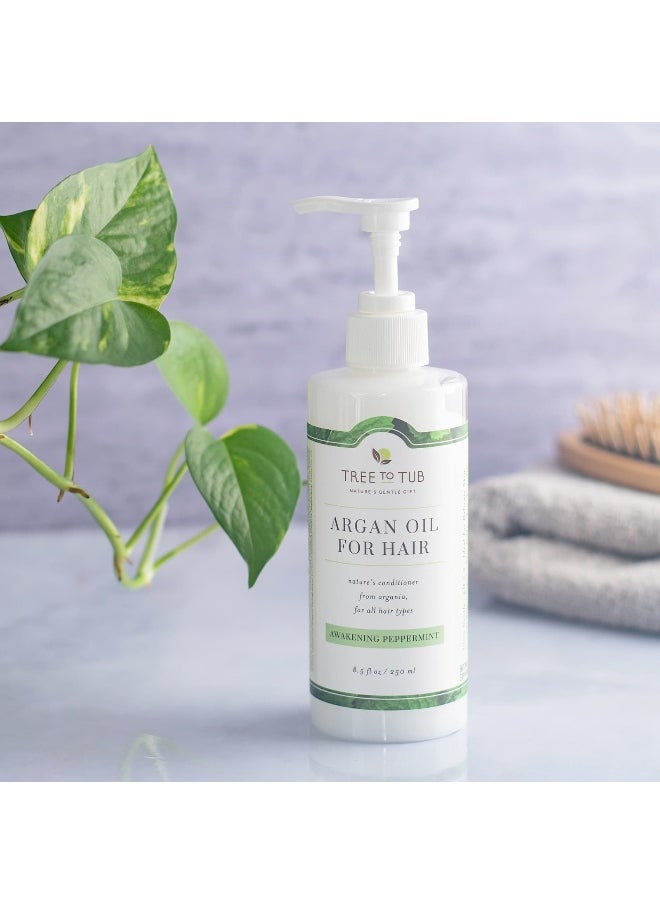 Tree To Tub, Argan Oil For Hair Conditioner, For All Hair Types, Awakening Peppermint, 8.5 fl oz (250 ml)