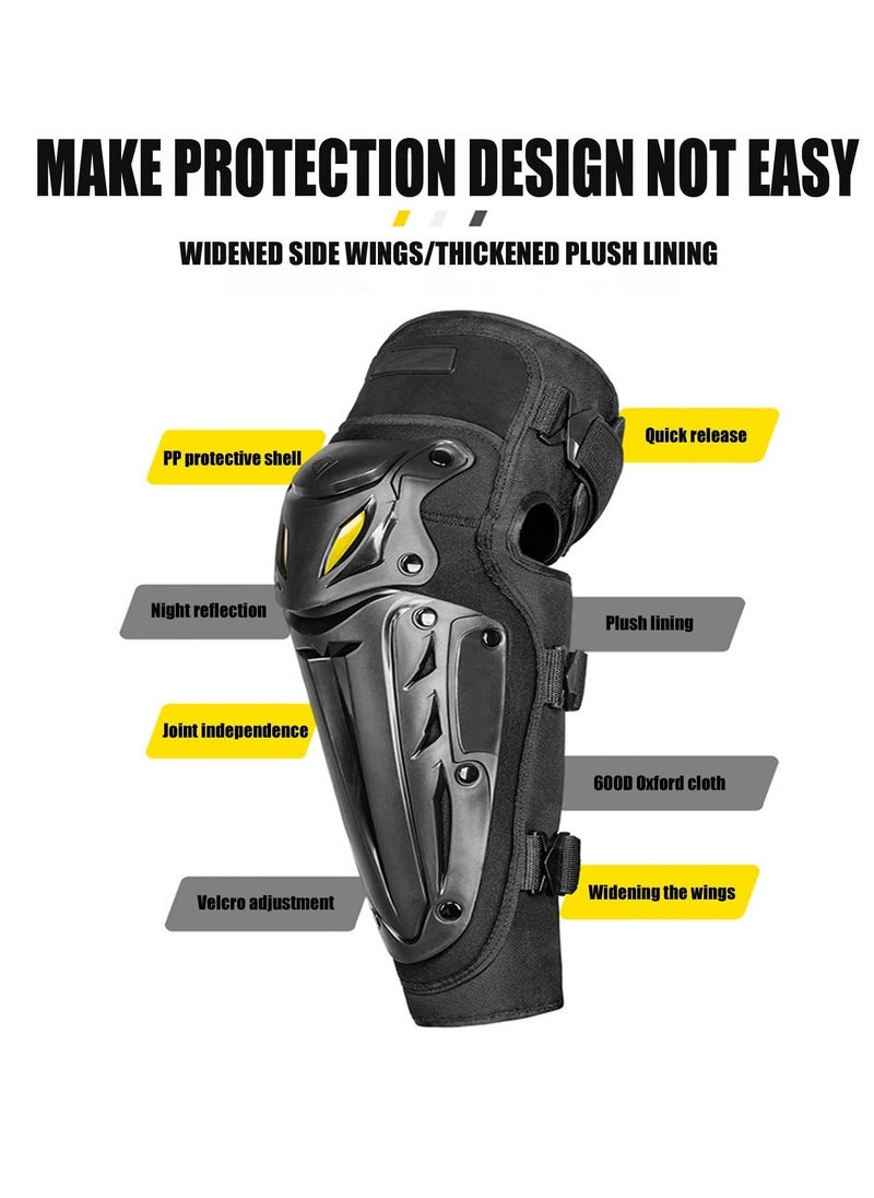 4 Pcs Knee Shin Guards Elbow Pads  Knee Shin Guards Motocross Elbow Pads Winter Windproof Warm Breathable Adjustable Knee Cap Pads Set For Motorbike ​Cycling Skating Skateboarding