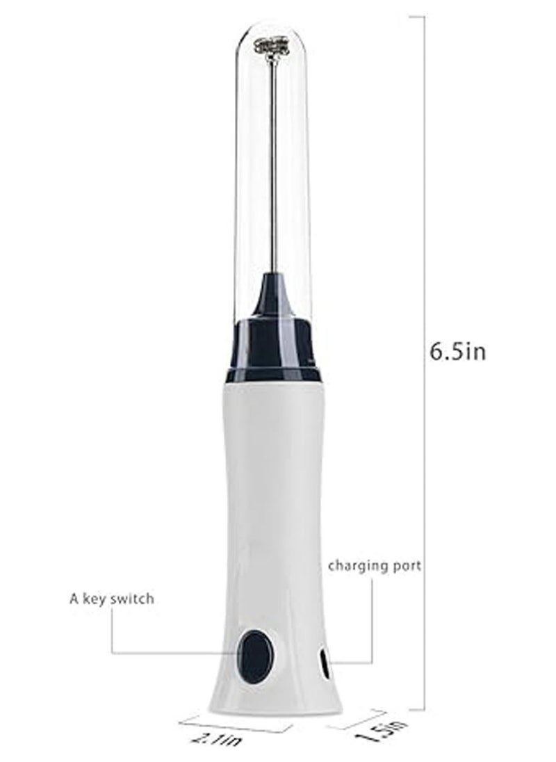 Rechargeable Eggbeater Handheld Stainless Milk Frother Foamer Blender Coffee Mixer with Charging Cable