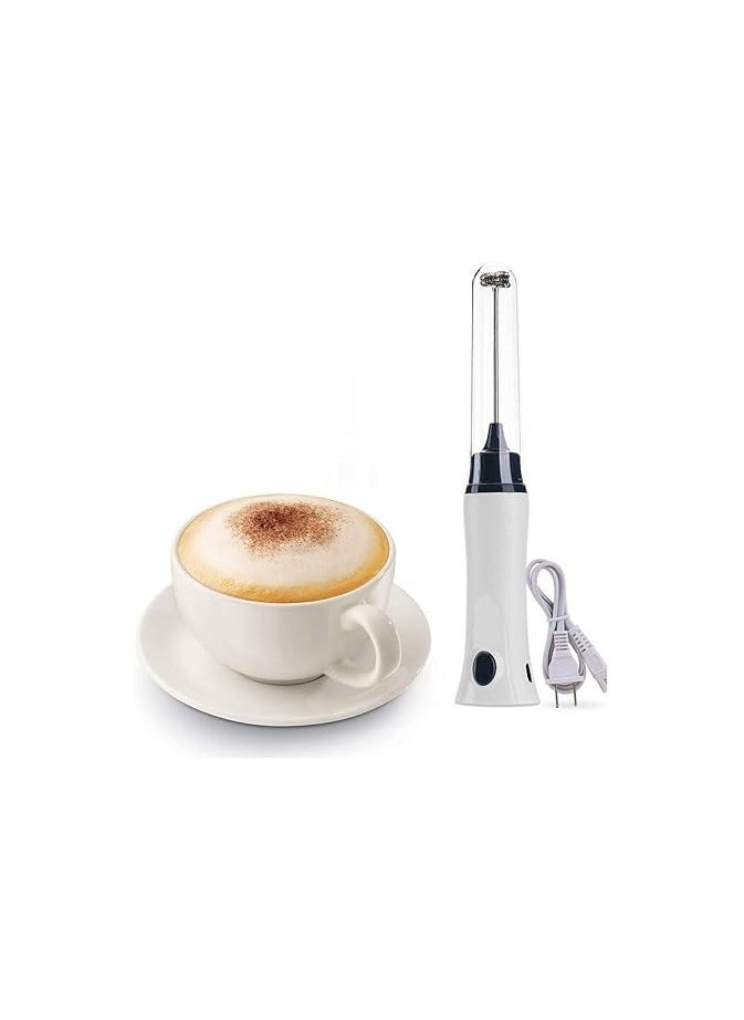 Rechargeable Eggbeater Handheld Stainless Milk Frother Foamer Blender Coffee Mixer with Charging Cable