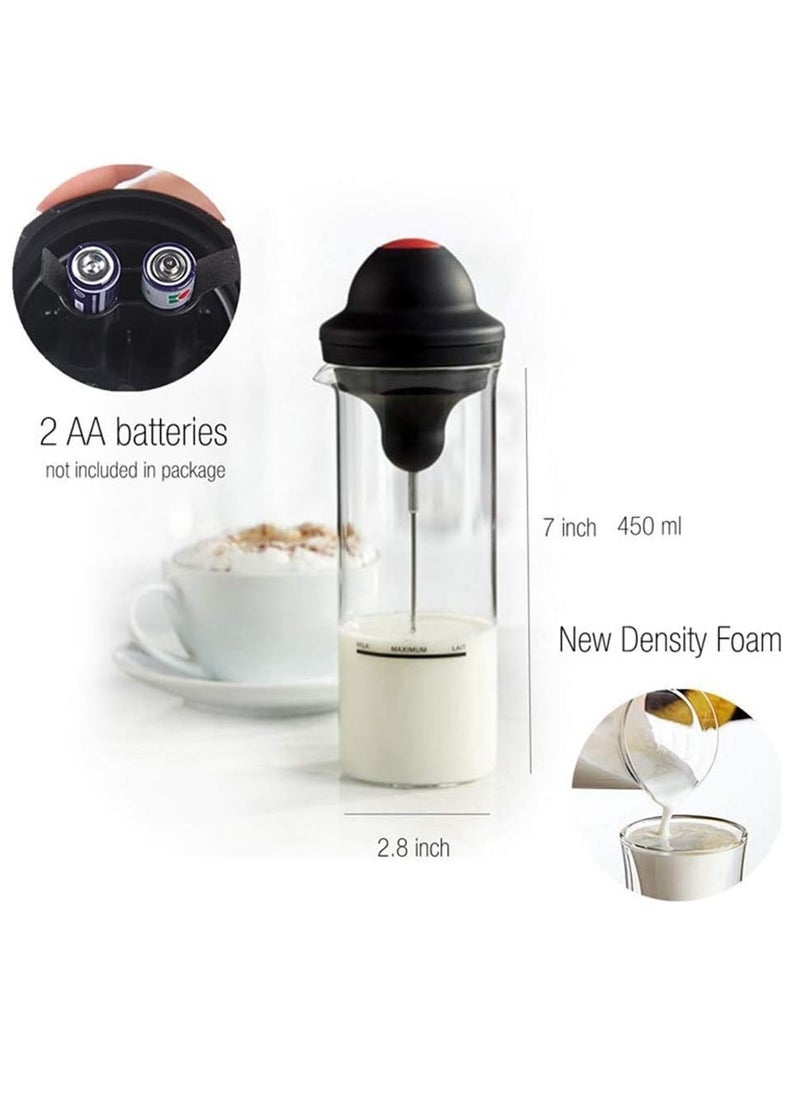 Milk frother Electric foamer Coffee Foam Maker Milk Shake Mixer Battery Operated Latte Cappuccino Frothing Pitcher Coffee frother Whisk Machine Large Milk frother jug Cup