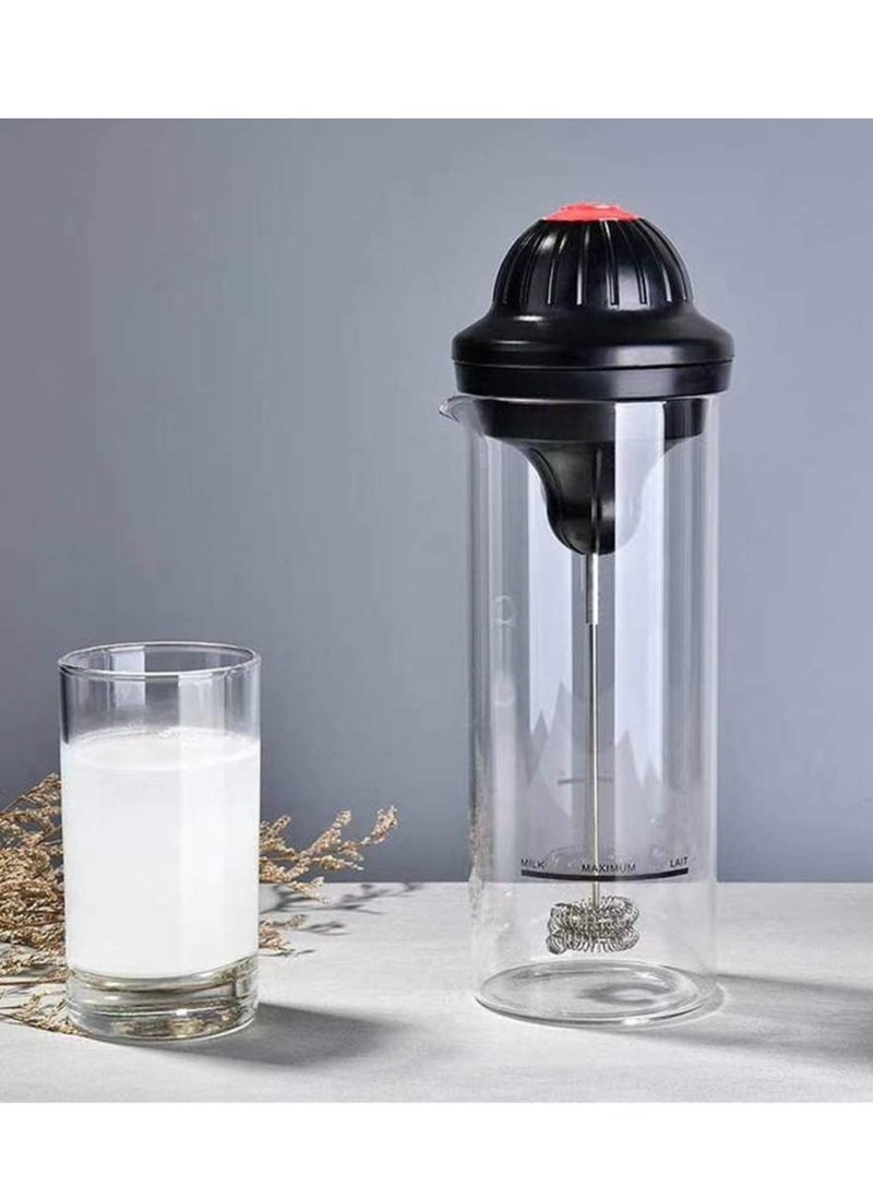 Milk frother Electric foamer Coffee Foam Maker Milk Shake Mixer Battery Operated Latte Cappuccino Frothing Pitcher Coffee frother Whisk Machine Large Milk frother jug Cup