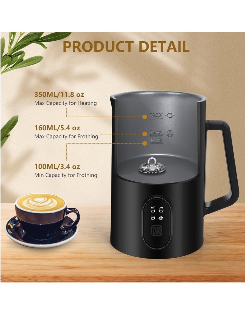 4-in-1 milk frother and steamer 11.8-ounce/11.8 fl oz electric frothing machine  automatic cold and warm foam machine  stainless steel